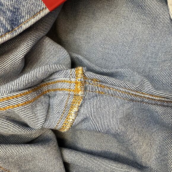 Lucky Legend Jeans Women's 18/34R Blue Easy Rider Boot Peace Sign Patch NWT - Picture 6 of 16